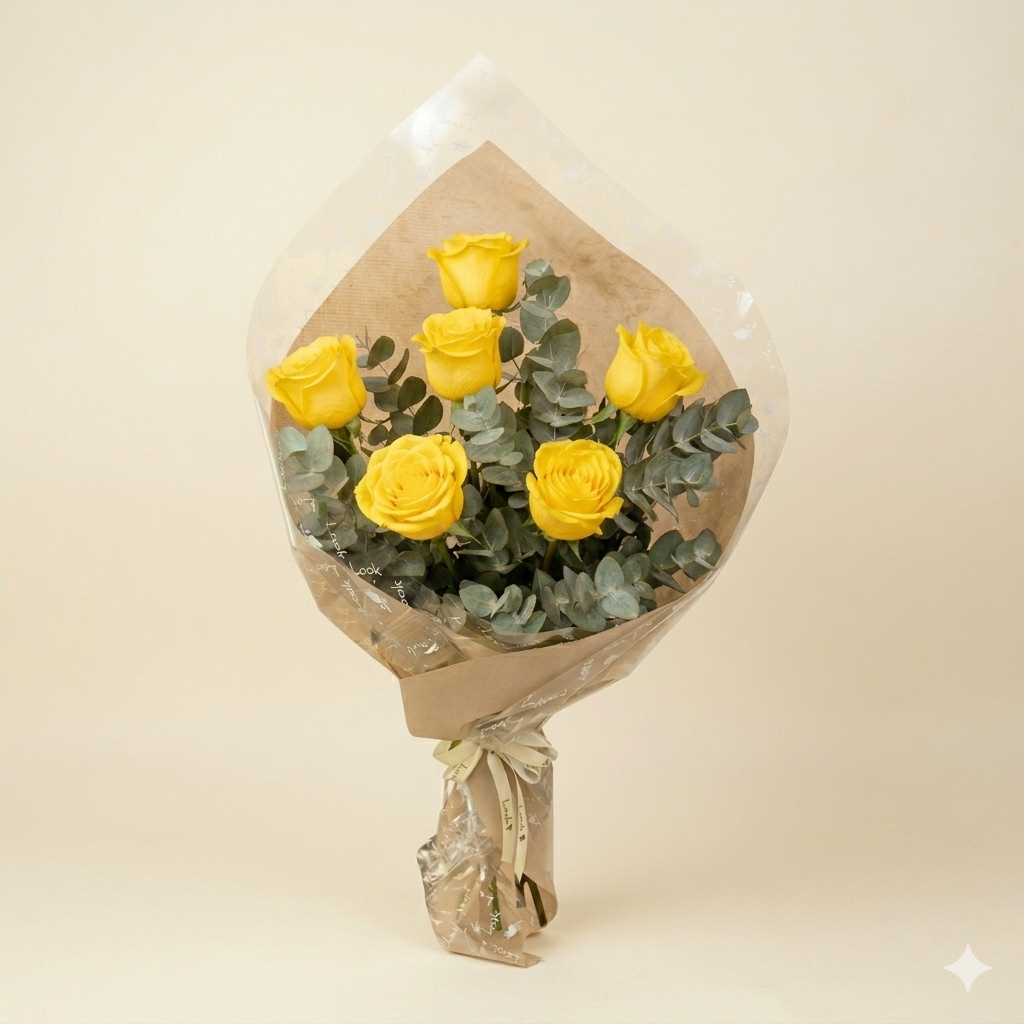 Bouquet 6 Rosas Amarillas
