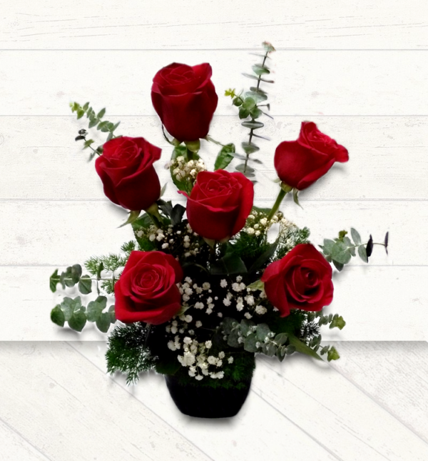 Florero 6 Rosas PVC