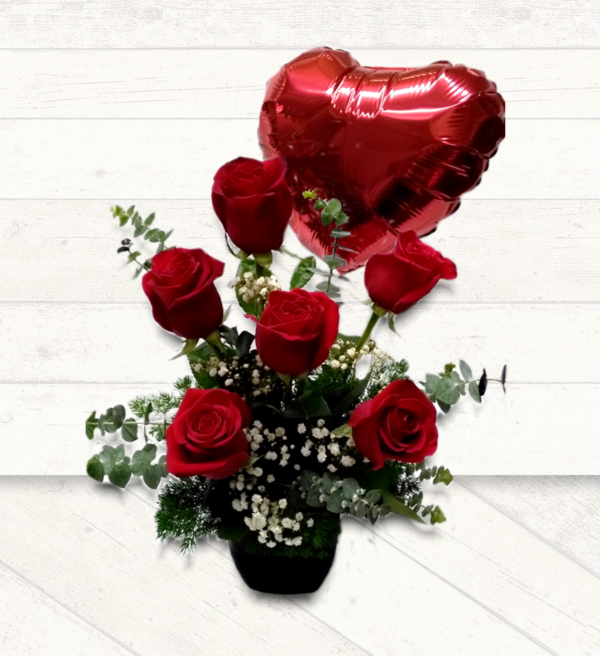 Florero 6 Rosas PVC - Imagen 2